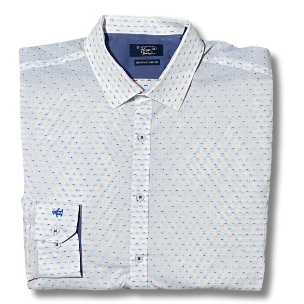 Original Penguin Dress Shirt Heritage Slim Fit, Size 16.5” 34/35